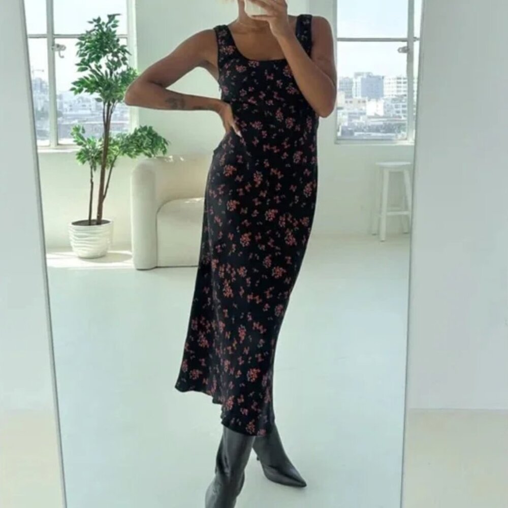 Rumored 'North Country' midi dress in Spanish Poppy (navy / red floral), size S - Picture 9 of 10